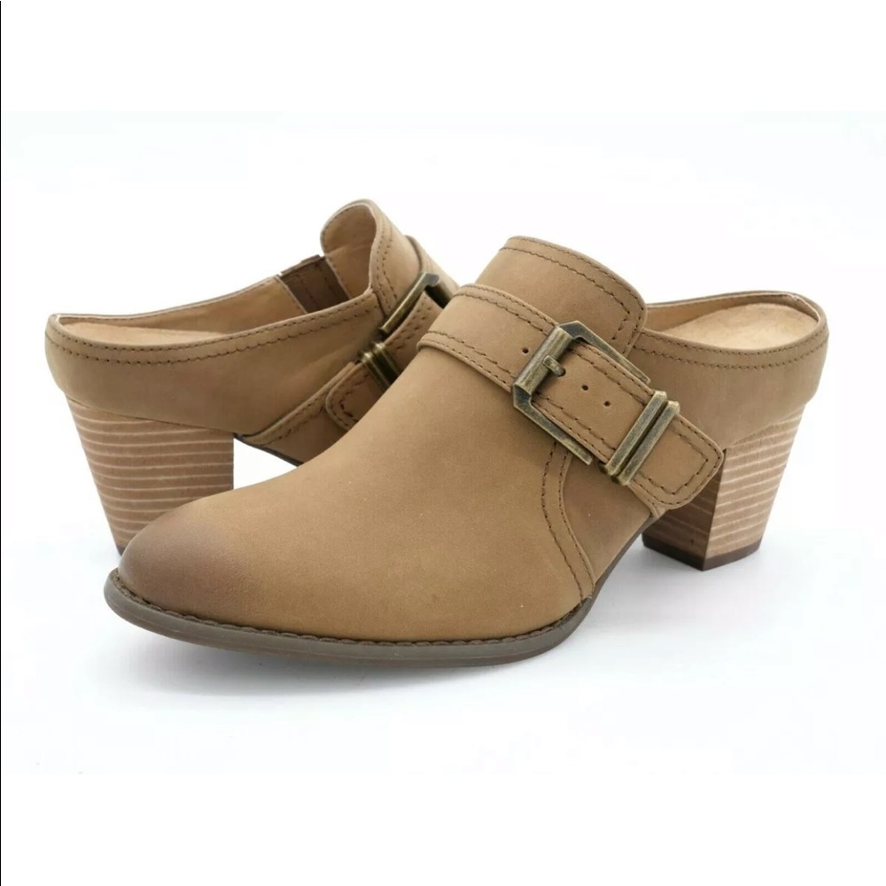 Vionic Tan Mules with Buckle